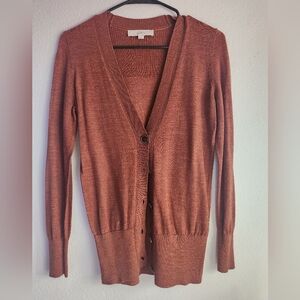 Loft Elegant Brown Cardigan Sweater Xsmall